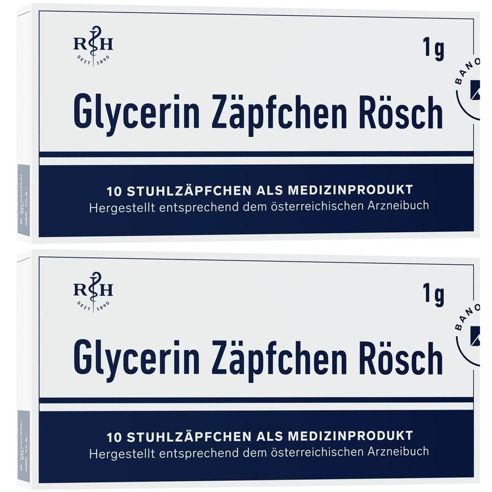 Glycerin Zäpfchen Rösch 1 g gegen Verstopfung 2x 2x10 St Suppositorien