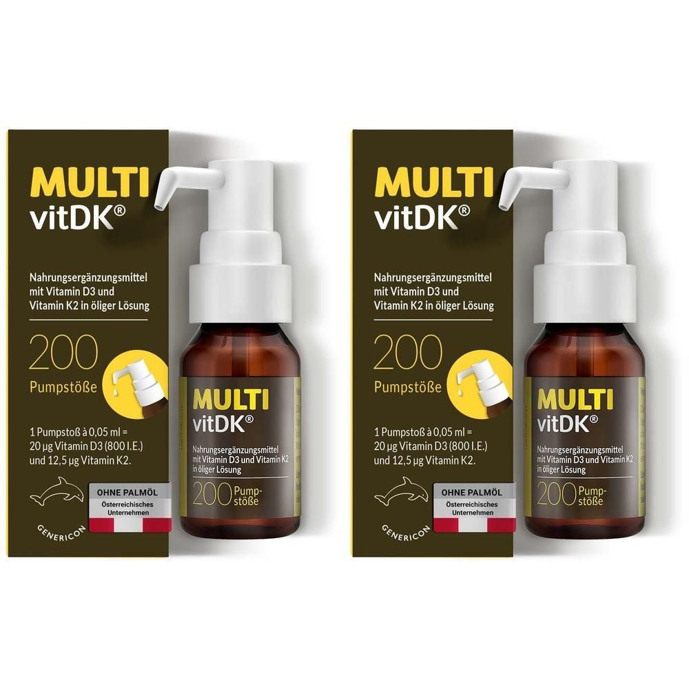 Multivitdk Lösung Vitamin D3+K2 2x 2x10 ml Pumplösung