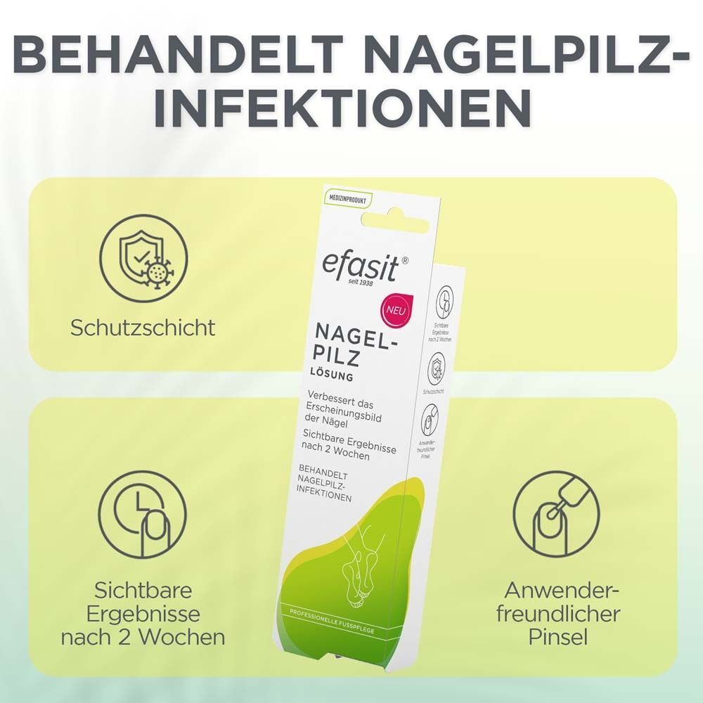 efasit Nagelpilz Lösung: Schutzschicht, sichtbare Ergebnisse, Anwender-freundlicher Pinsel.
