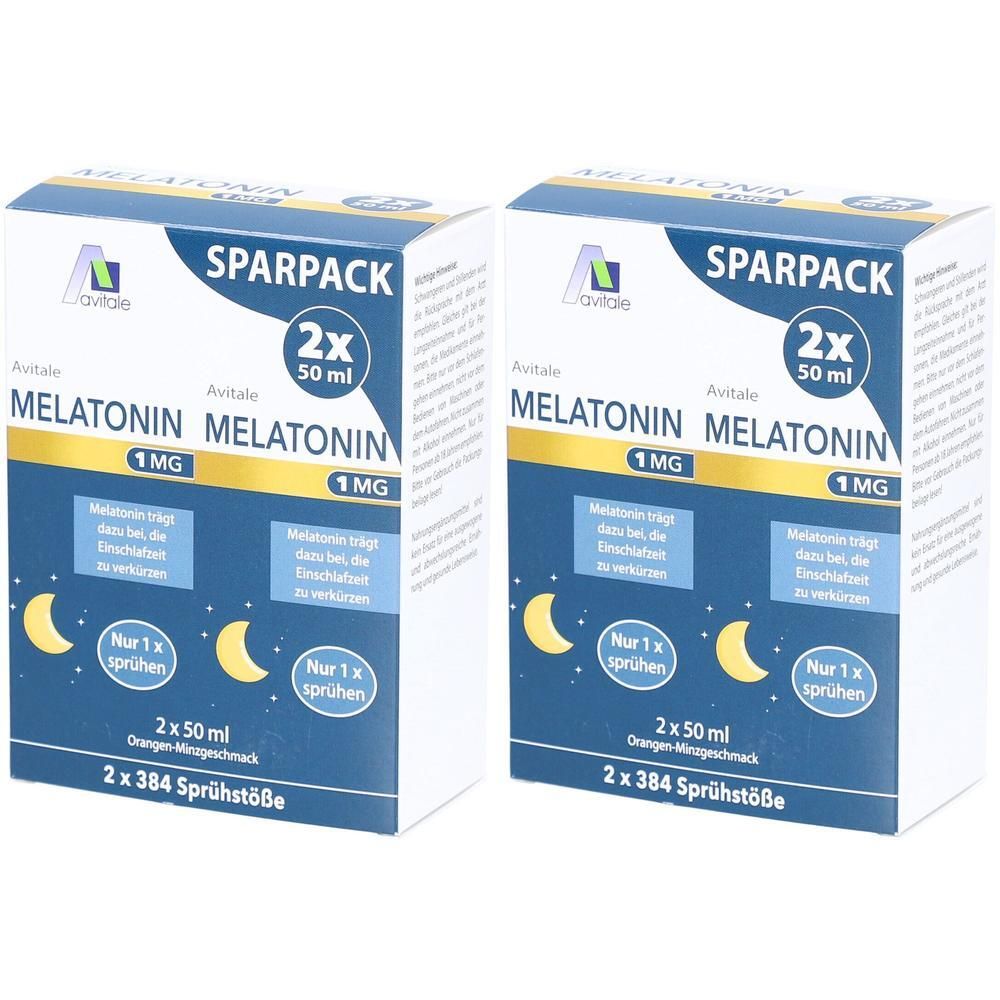 Melatonin 1 mg Einschlaf-Spray Sparpack 2x 2x2x50 ml Spray