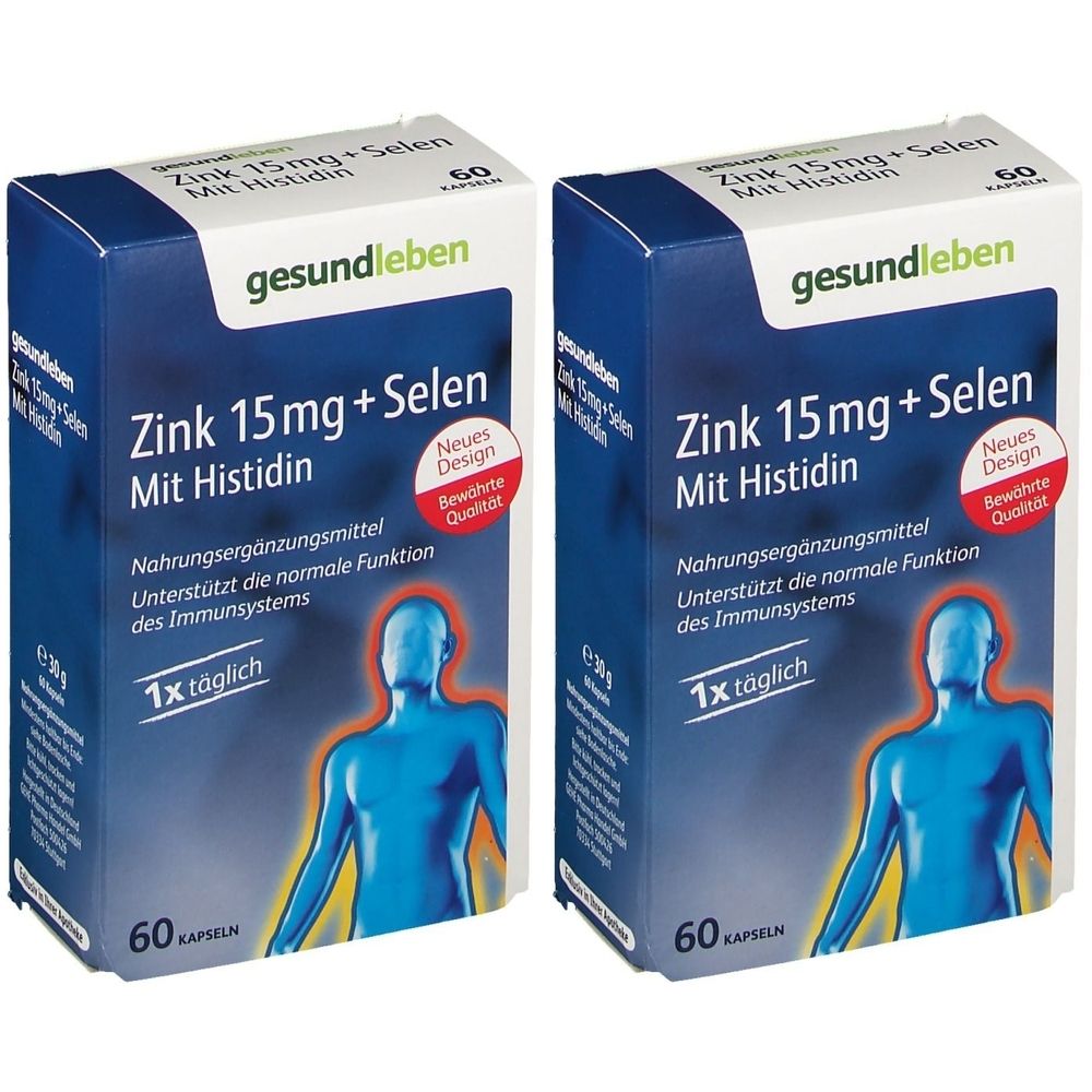Gesund Leben Zink 15 mg+Selen Kapseln 2x 2x60 St