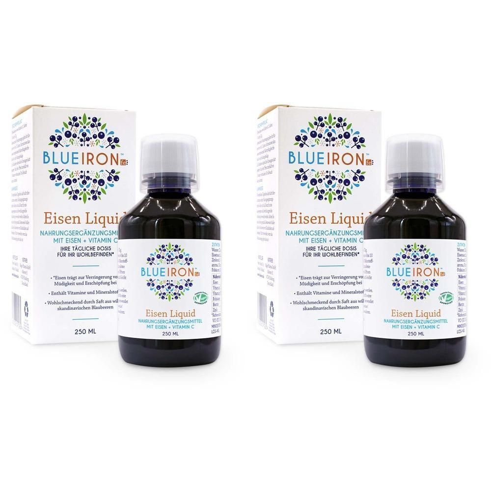 Blueiron Eisen Liquid Flüssigkeit zum Einnehmen 2x 2x250 ml