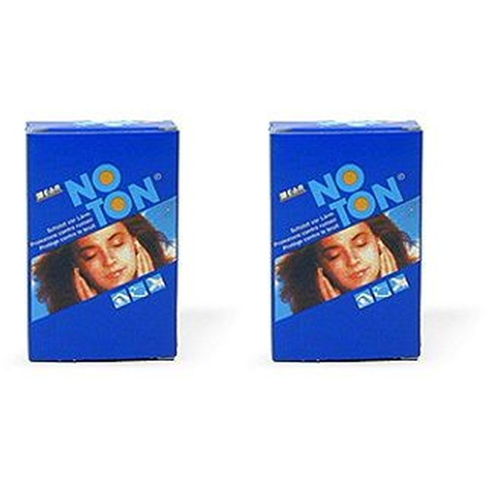 Zwei blaue Schachteln mit dem Aufdruck "NO TON". Auf jeder Schachtel ist das Gesicht einer Frau abgebildet. Text in Deutsch, Französisch und Italienisch.