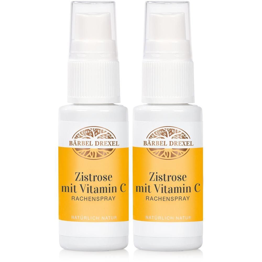 Zwei Flaschen Bärbel Drexel Zistrose mit Vitamin C Rachenspray.