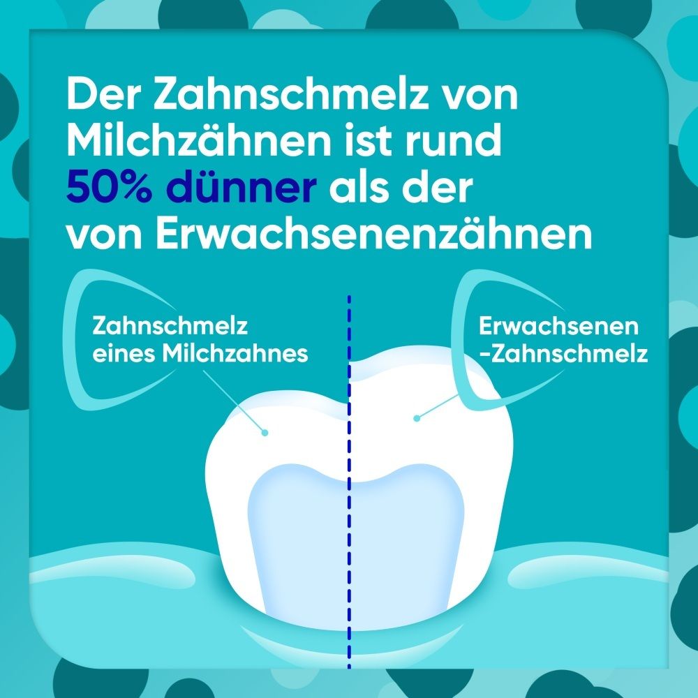 Vergleich der Dicke von Milchzahn- und Erwachsenenzahnschmelz.