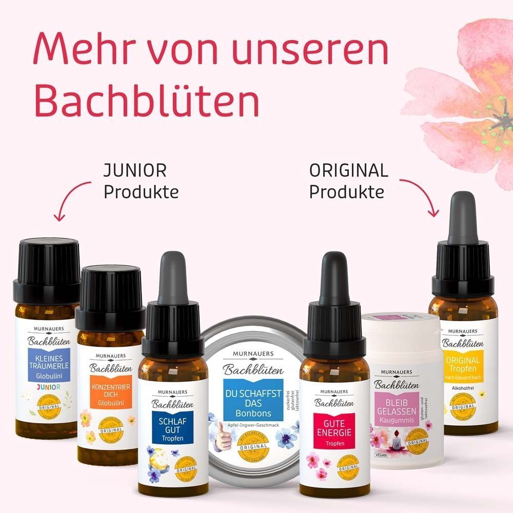 Mehrere Produkte von Murnauers Bachblüten: Junior und Original.
