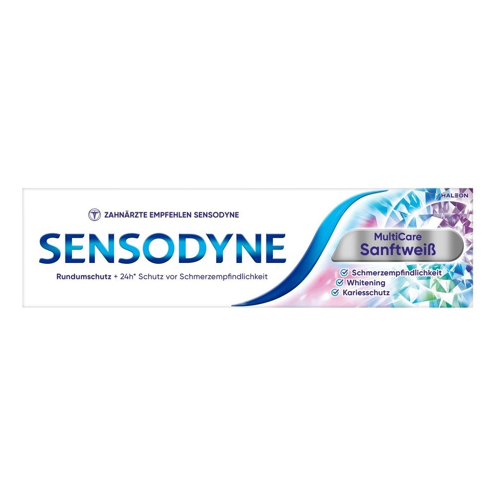 Sensodyne Sanftweiß Zahnpasta: Rundumschutz, 24h Schutz vor Schmerzempfindlichkeit, Whitening, Kariesschutz.