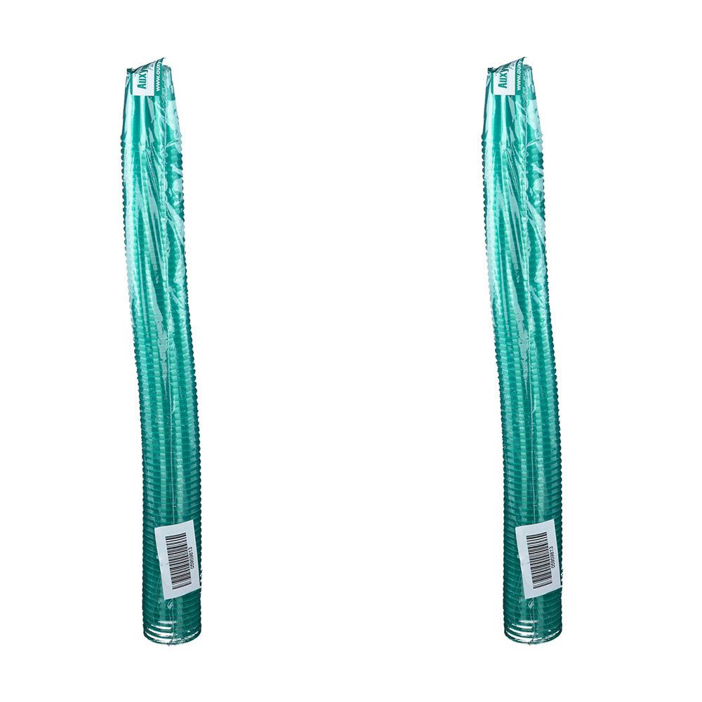 Zwei Bündel grüne Medizinbecher, in Folie verpackt. Etikett mit Barcode. Becher mit geriffelter Oberfläche.