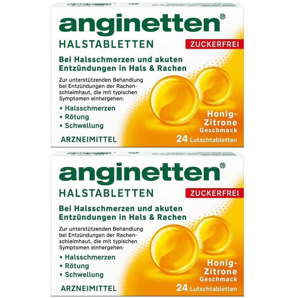 Anginetten Halstabletten zuckerfrei 2x 2x24 St Lutschtabletten