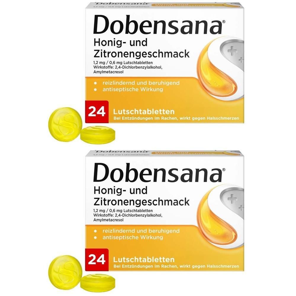 Dobensana Honig- u.Zitronengeschm.1,2mg/0,6mg Lut. 2x 2x24 St Lutschtabletten