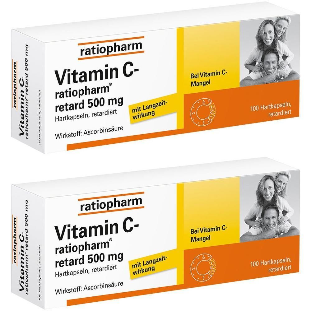 Vitamin C-Ratiopharm retard 500 mg Kapseln 2x 2x100 St Retard-Kapseln