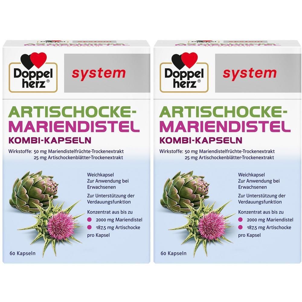 Doppelherz Artischocke-Mariendistel system Weichk. 2x 2x60 St Weichkapseln