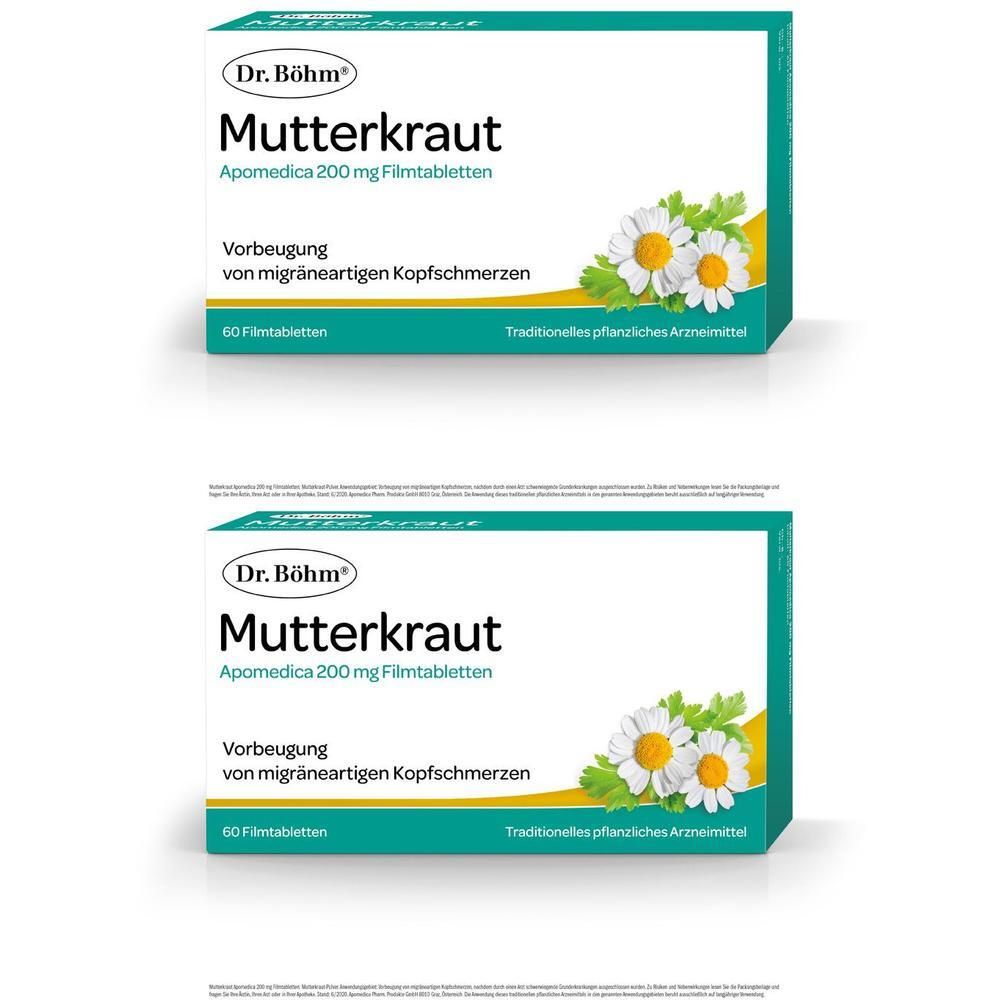 Mutterkraut Apomedica 200 mg Filmtabletten 2x 2x60 St