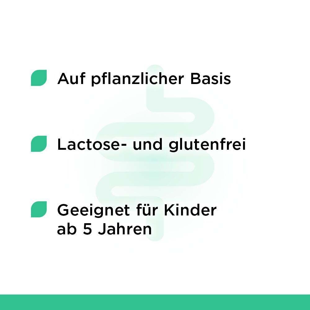 Text: Auf pflanzlicher Basis. Lactose- und glutenfrei. Geeignet für Kinder ab 5 Jahren.