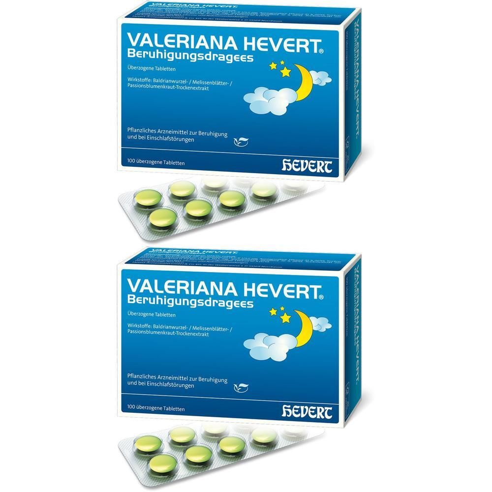 Valeriana Hevert Beruhigungsdragees 2x 2x100 St Überzogene Tabletten