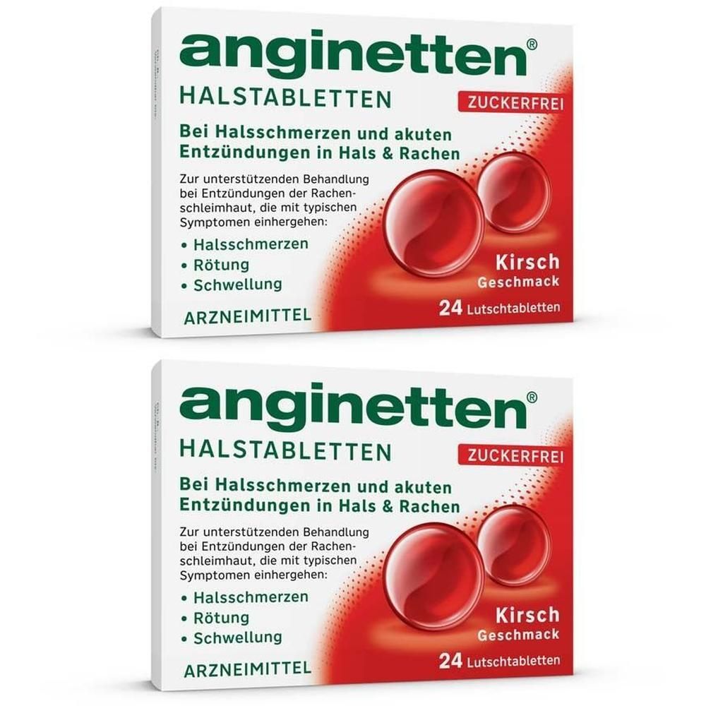 Anginetten Halstabletten zuckerfrei Kirsche 2x 2x24 St Lutschtabletten