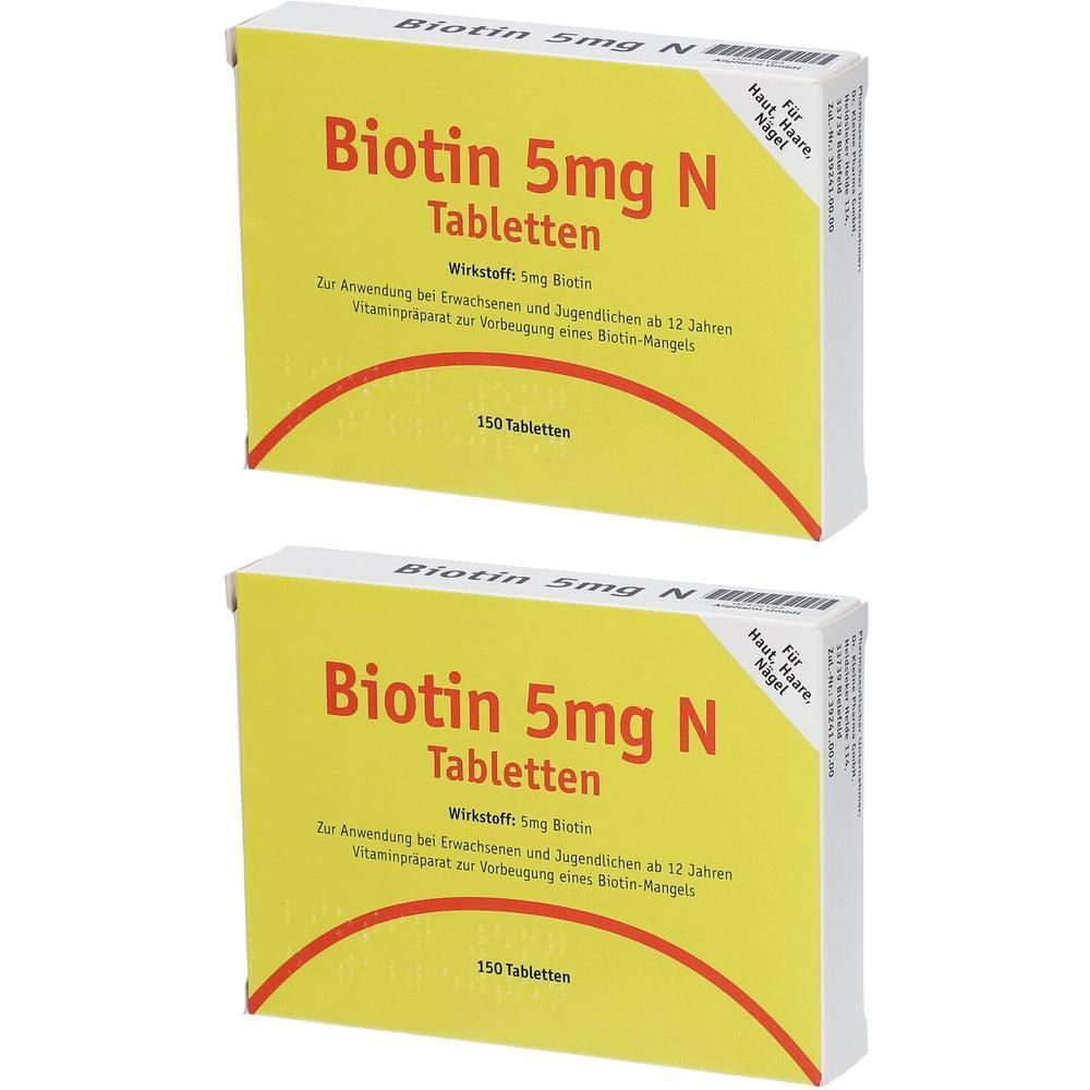 Biotin 5 mg N Tabletten 2x 2x150 St