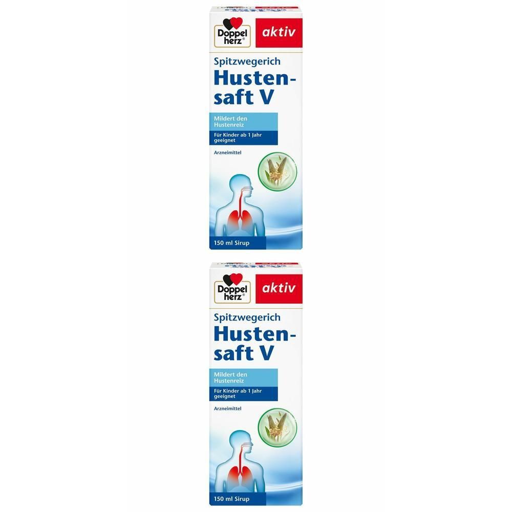 Doppelherz Spitzwegerich Hustensaft V 2x 2x150 ml Saft