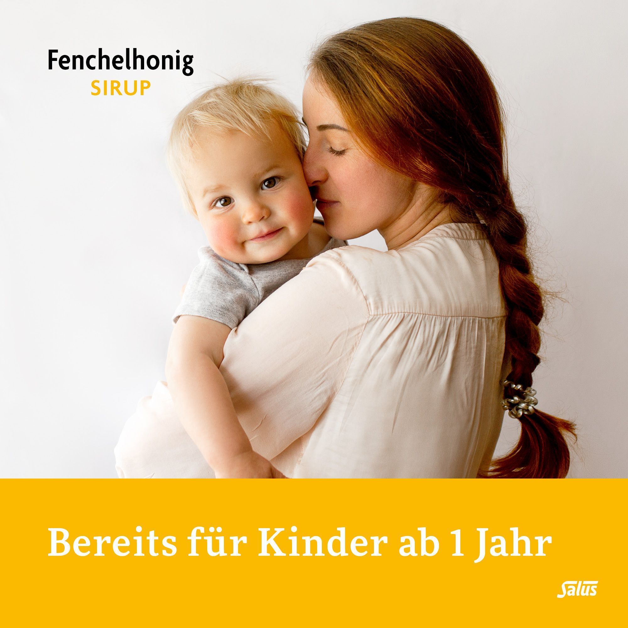 Mutter umarmt Kind. Text: Bereits für Kinder ab 1 Jahr.