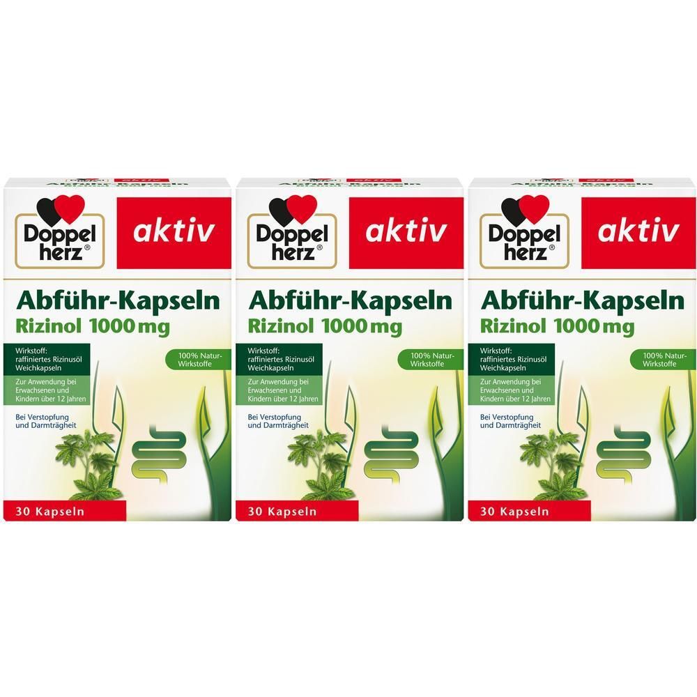Doppelherz Abführ-Kapseln Rizinol 1.000 mg 3x 3x30 St Kapseln