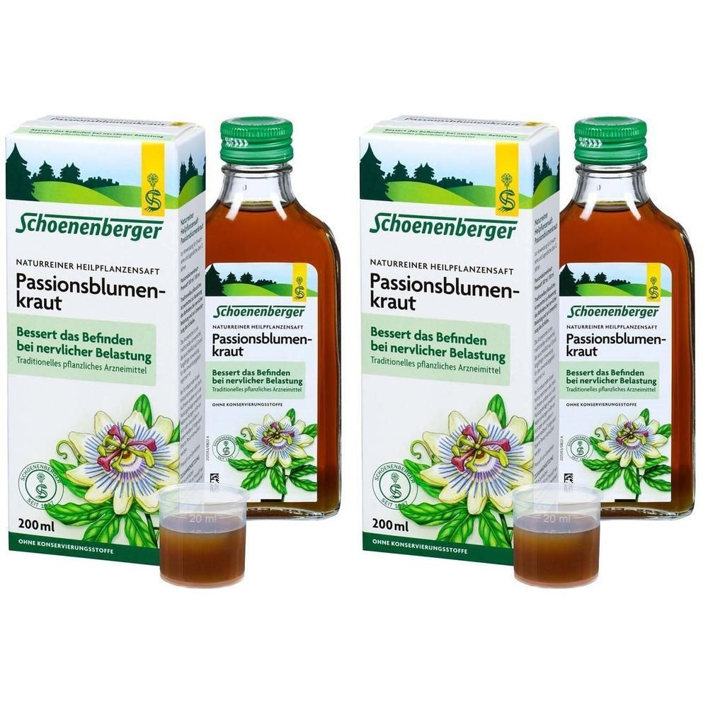 Passionsblumenkraut naturreiner Heilpflanzensaft 2x 2x200 ml Saft