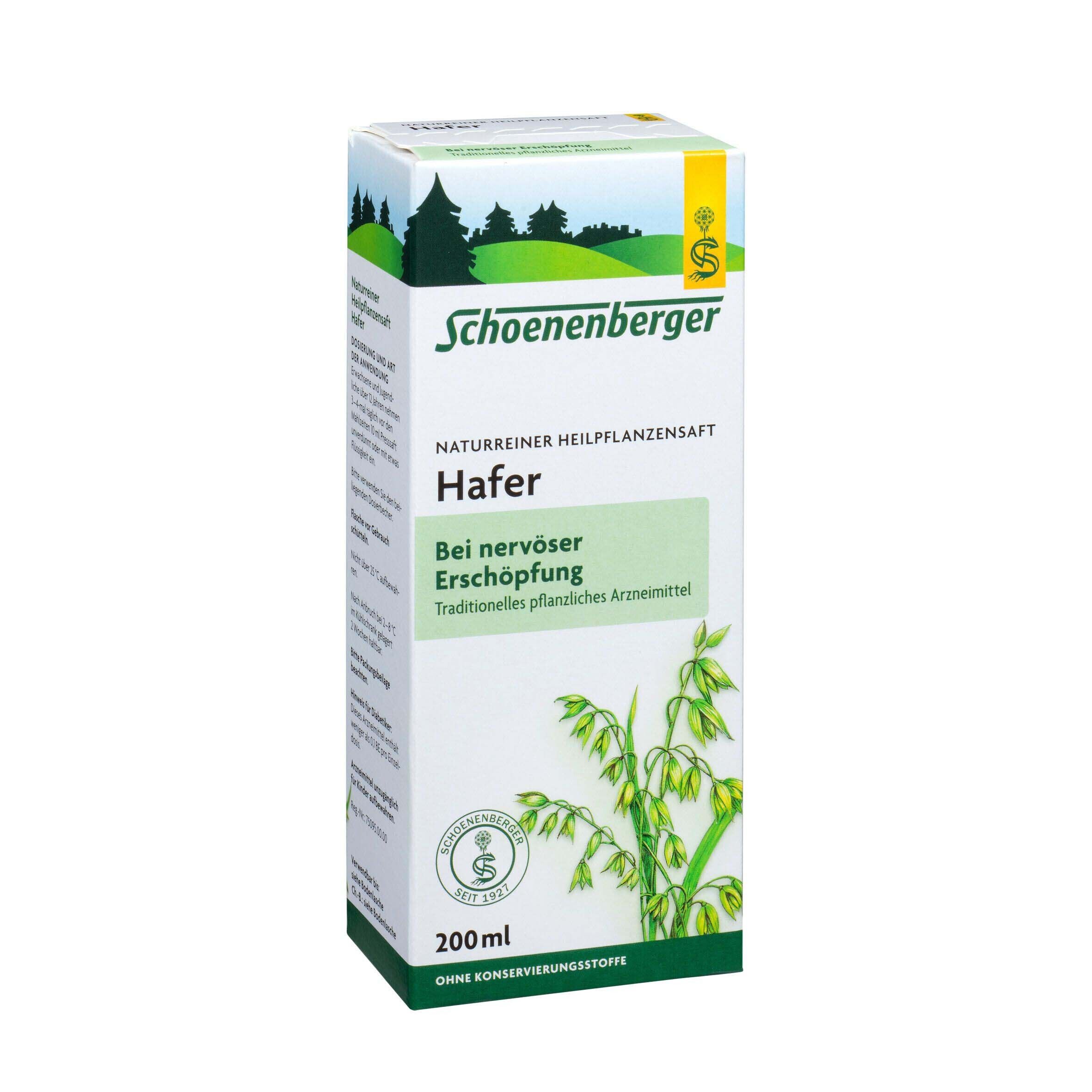 Verpackung. Produktname: Hafer. Text: 200ml. Ohne Konservierungsstoffe.