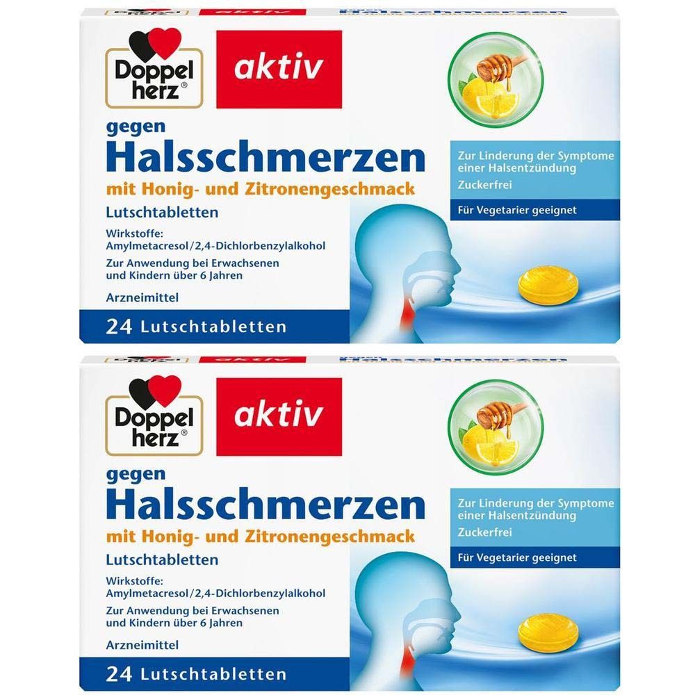 Doppelherz gegen Halsschmerzen Lutschtabletten 2x 2x24 St