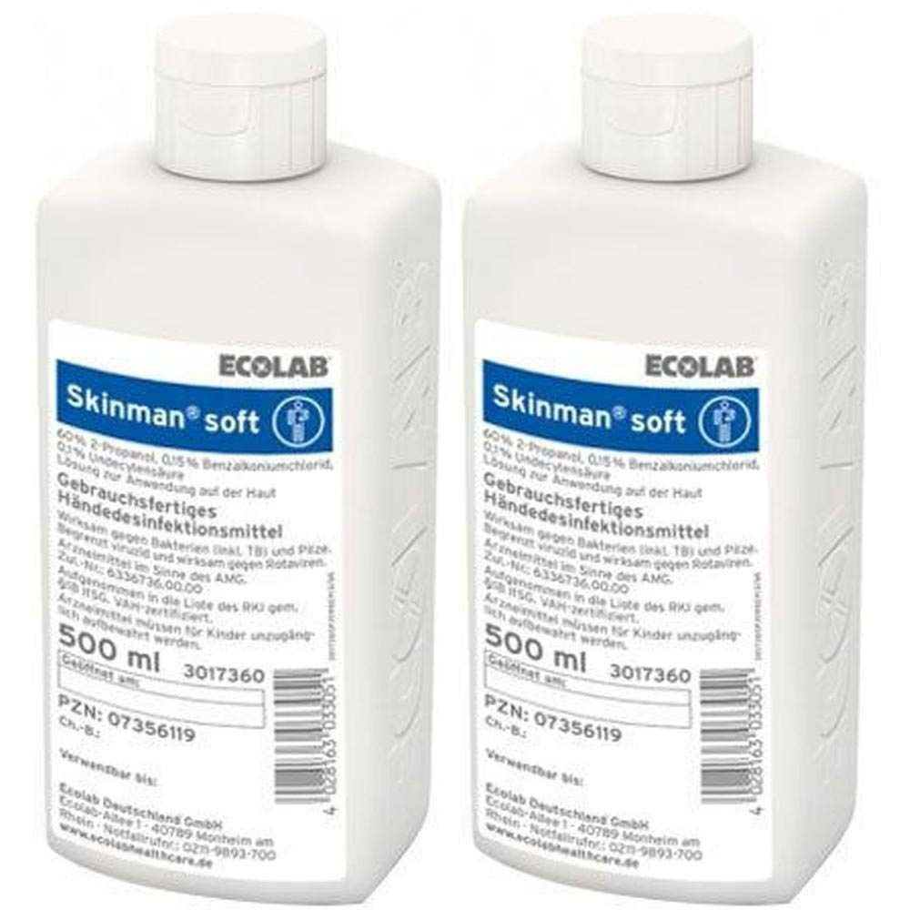Skinman soft Händedesinfektion Spenderflasche 2x 2x500 ml Lösung