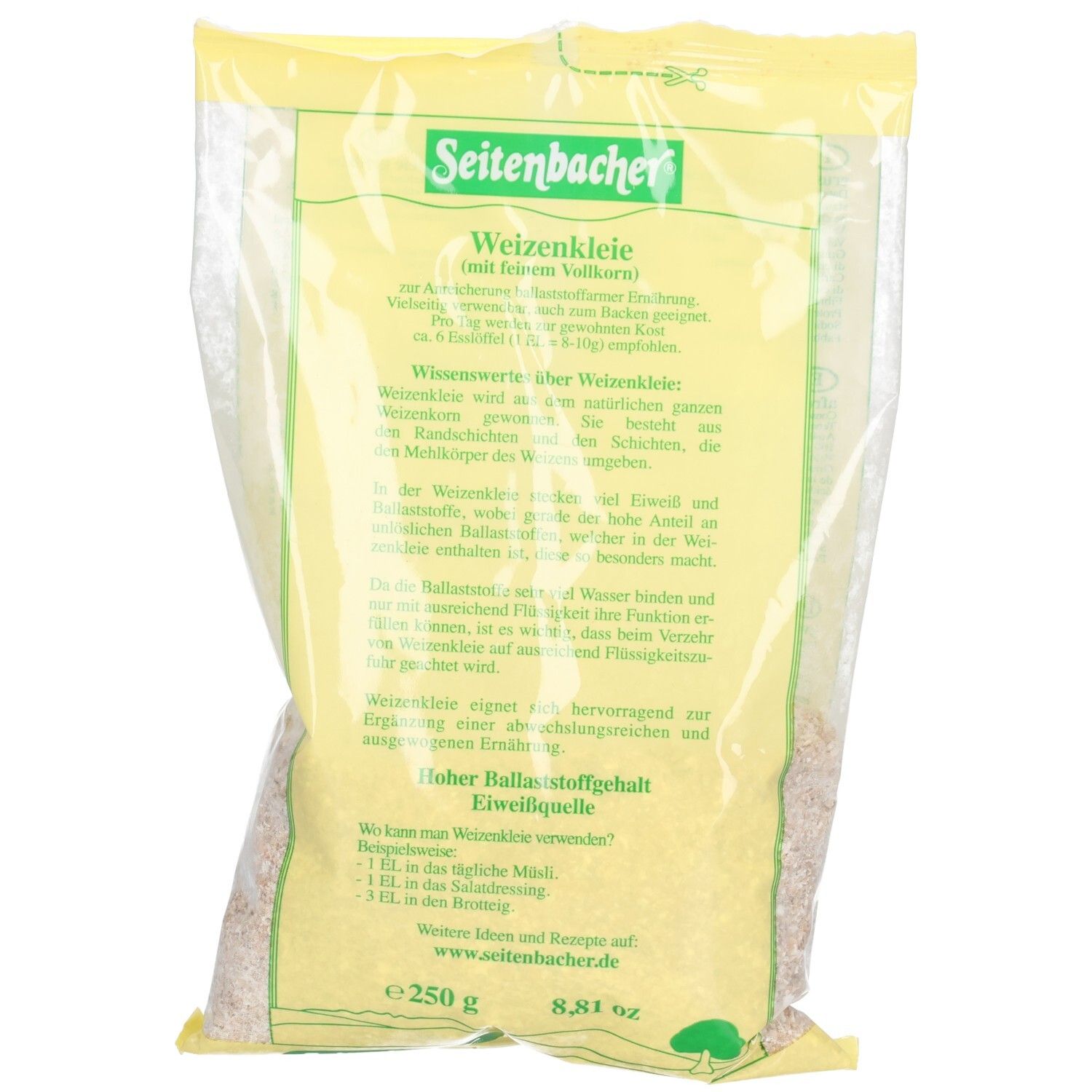 Seitenbacher Weizenkleie 250 g Pulver