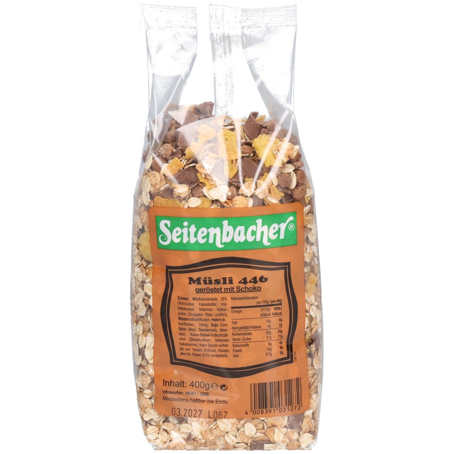 Seitenbacher Müsli geröstet + Schoko 400 g