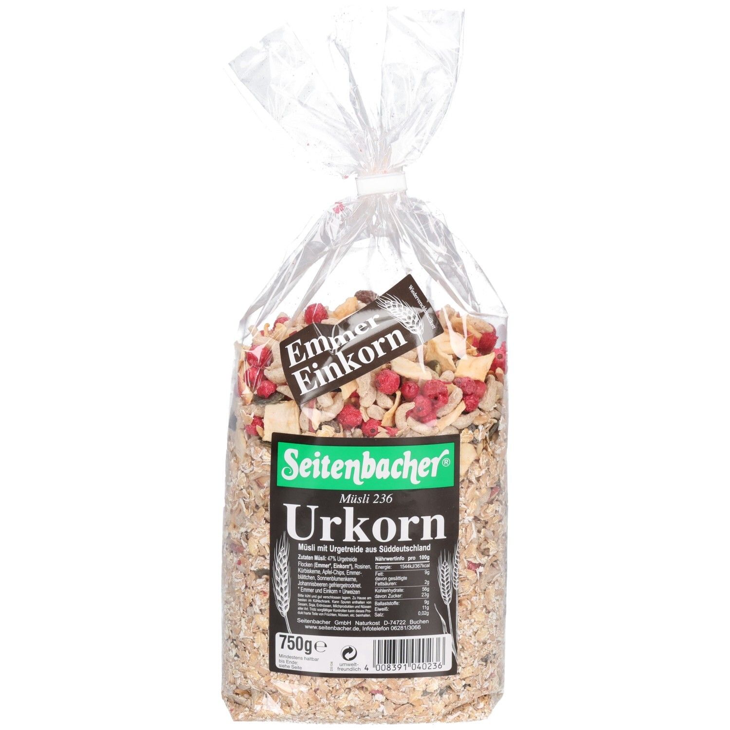 Seitenbacher Sb.-100% Urkornmüsli 750 g Müsli