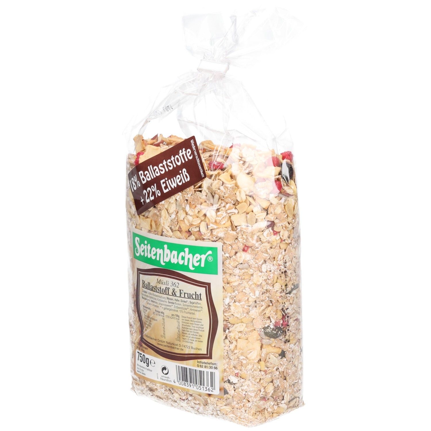 Seitenbacher Sb.-Ballaststoffmischung & Früchte 750 g Müsli