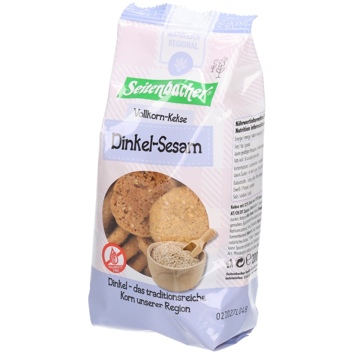 Seitenbacher Dinkel Sesam Keks 200 g Kekse