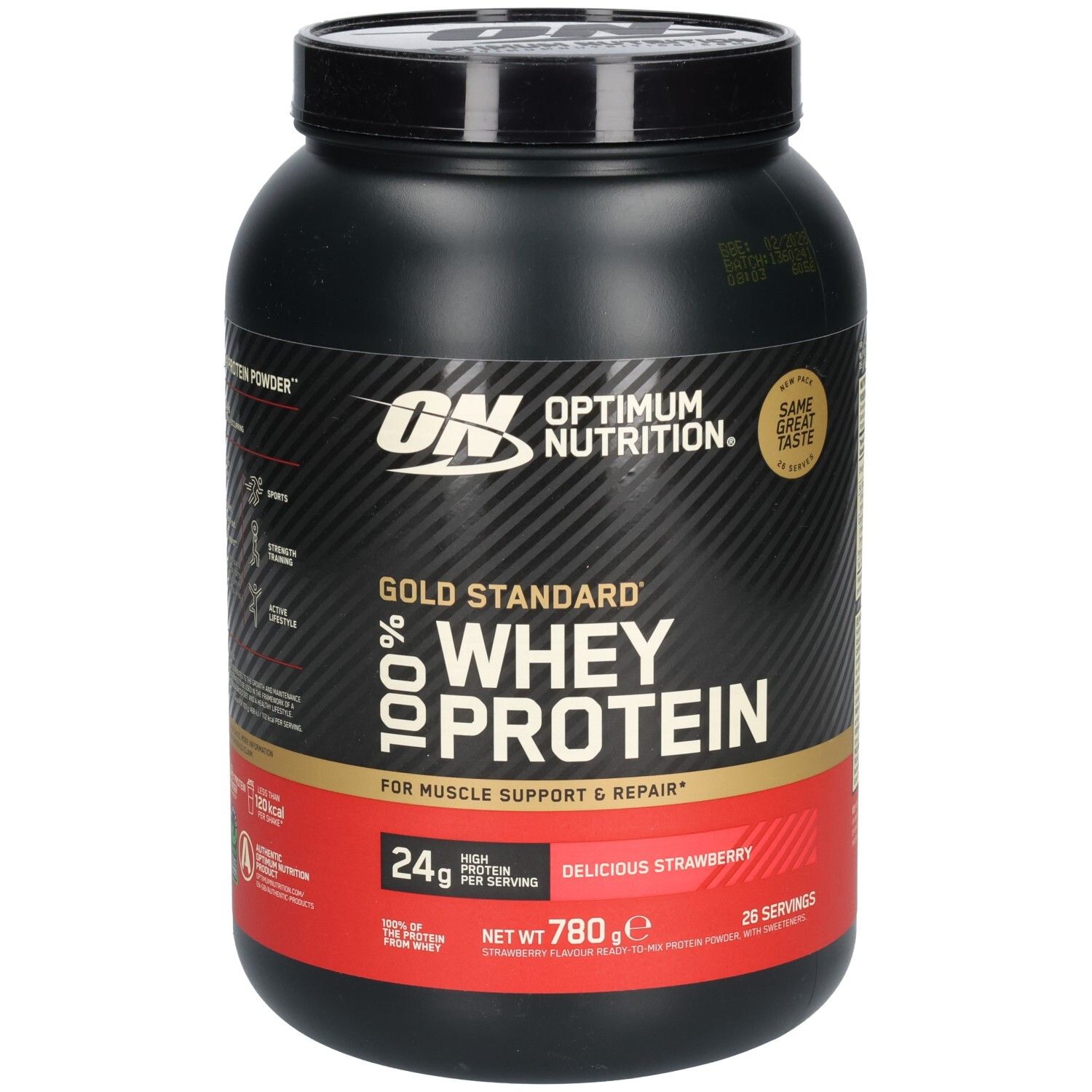 Optimum Nutrition 100% Whey Gold Standard Delicious Strawberry 780 g Pulver