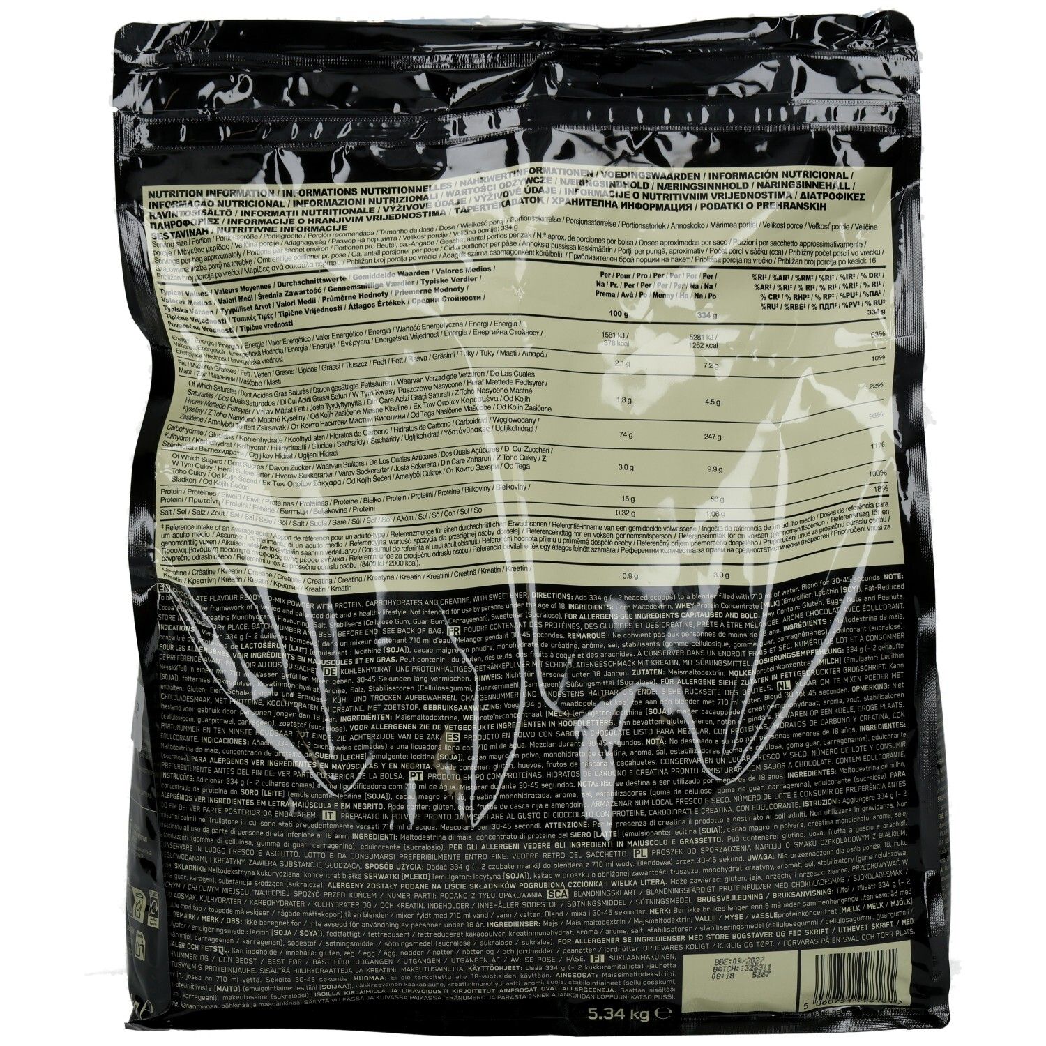 Optimum Nutrition Serious Mass Chocolate 5344 g Pulver