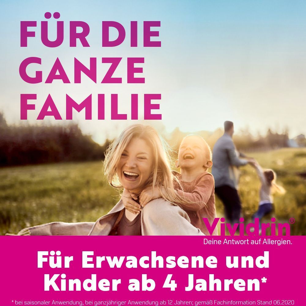 Familie im Freien. Text: Für die ganze Familie. Für Erwachsene und Kinder ab 4 Jahren. Produktlogo und Slogan.