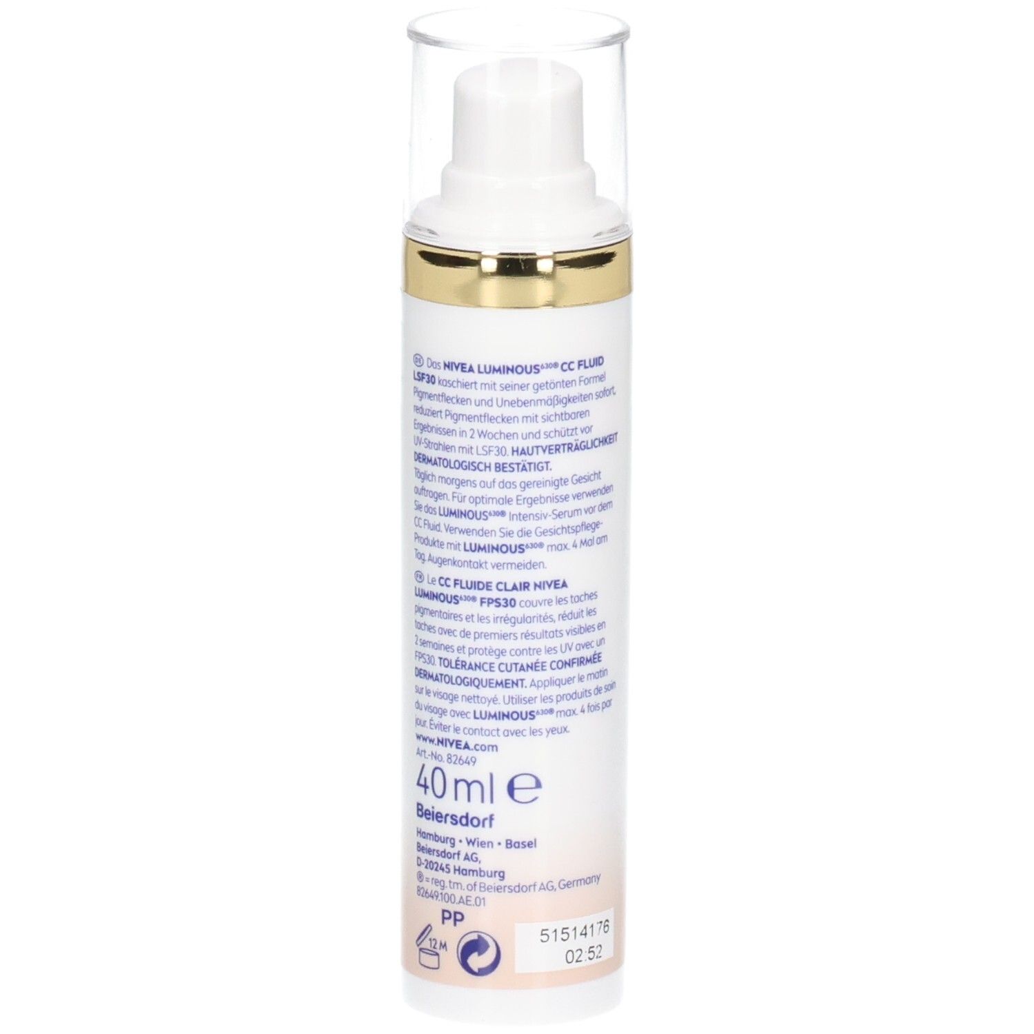 NIVEA Luminous630 Anti Pigmentflecken CC Fluid LSF 30 Hell