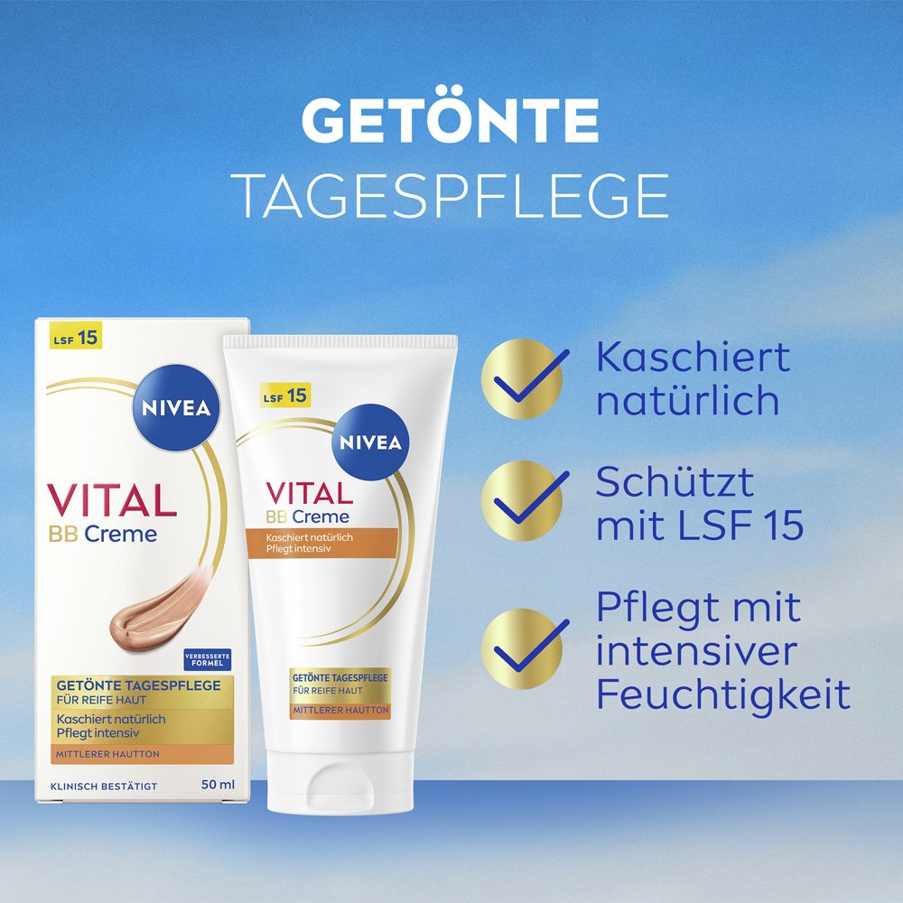 NIVEA VITAL Getönte Tagespflege - Jetzt 5€ Rabatt mit dem Code nivea5*