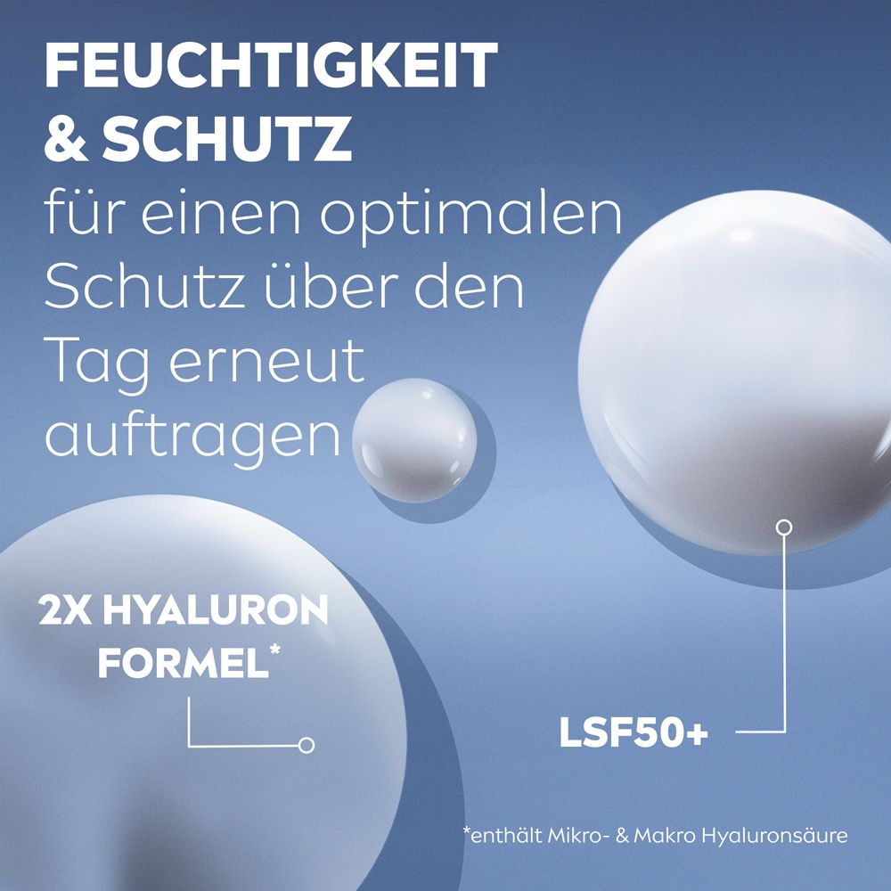 NIVEA CELLULAR Expert Filler Serum Fluid LSF 50+ mit 2x Hyaluron Formel für Feuchtigkeit und Schutz.
