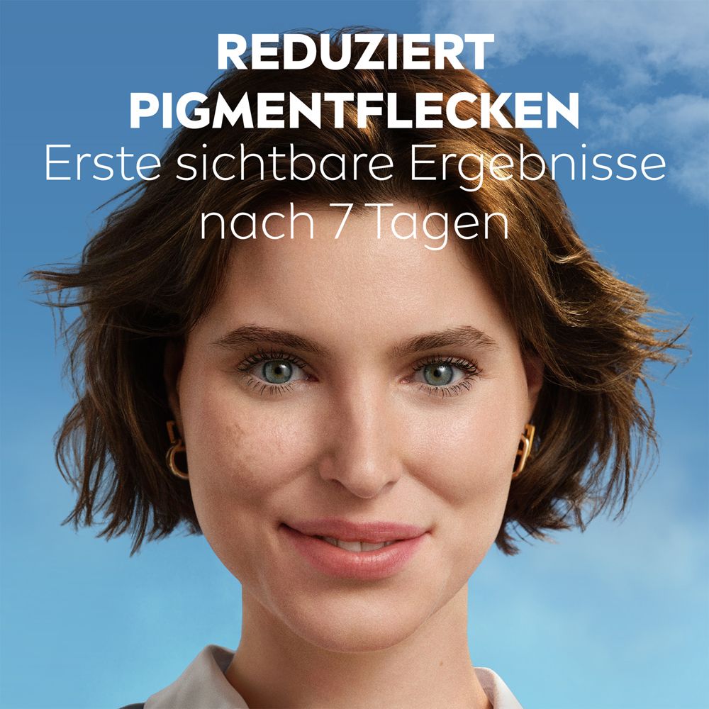 Frau mit reduzierten Pigmentflecken nach 7 Tagen Anwendung.
