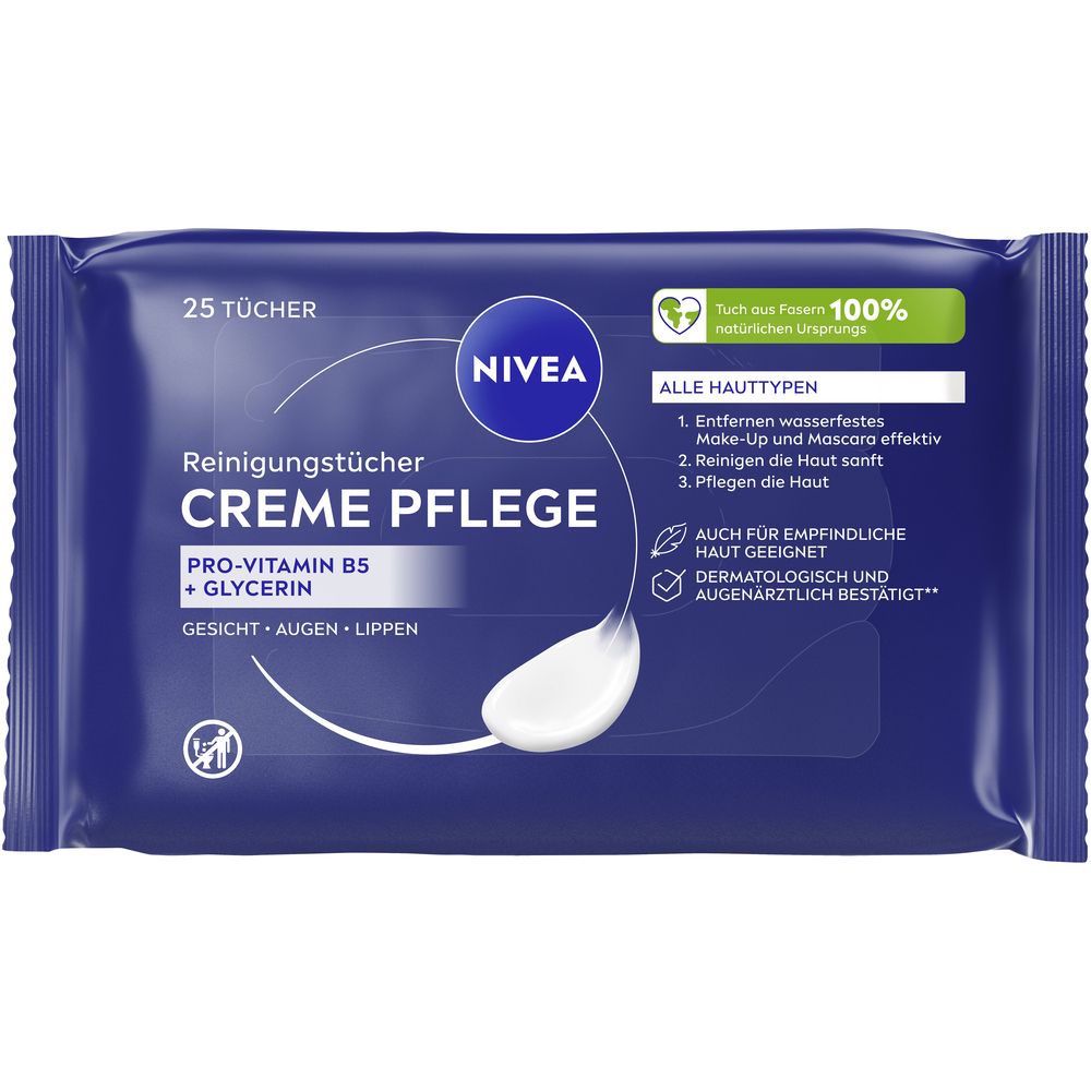 Nivea Creme Pflege Reinigungstücher 3in1 Alle Hauttypen 25 Stück St