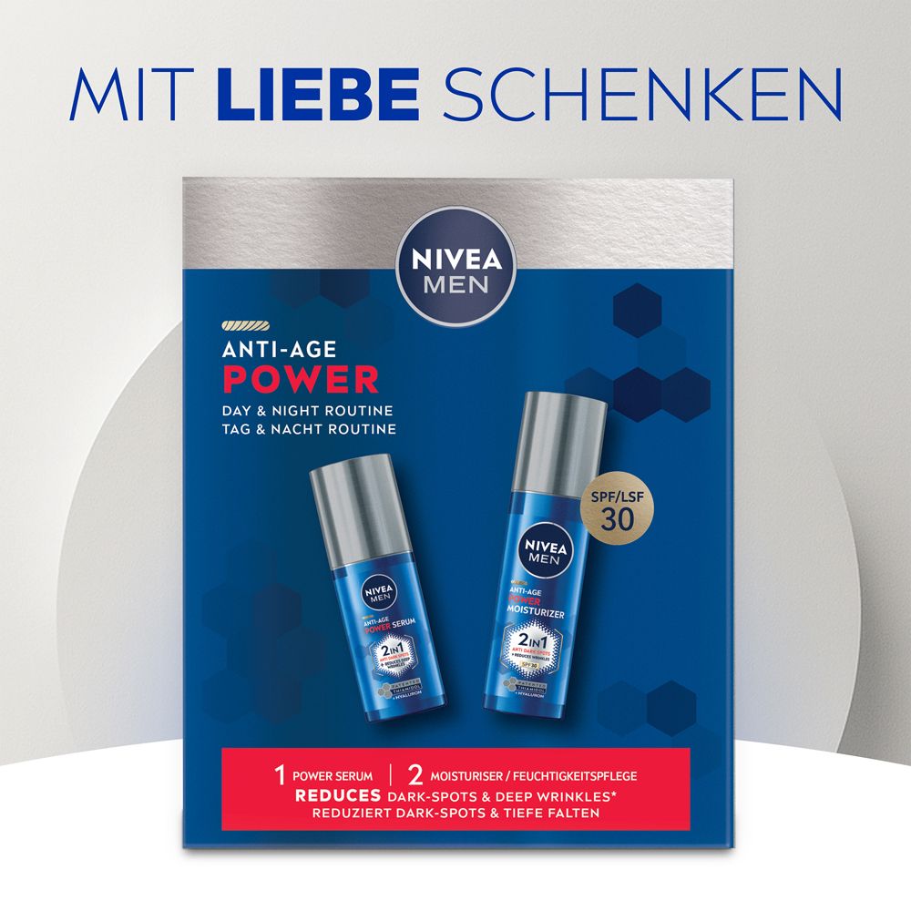 NIVEA MEN Anti-Age Power Set Serum & Feuchtigkeitspflege - Jetzt 5€ Rabatt mit dem Code nivea5*