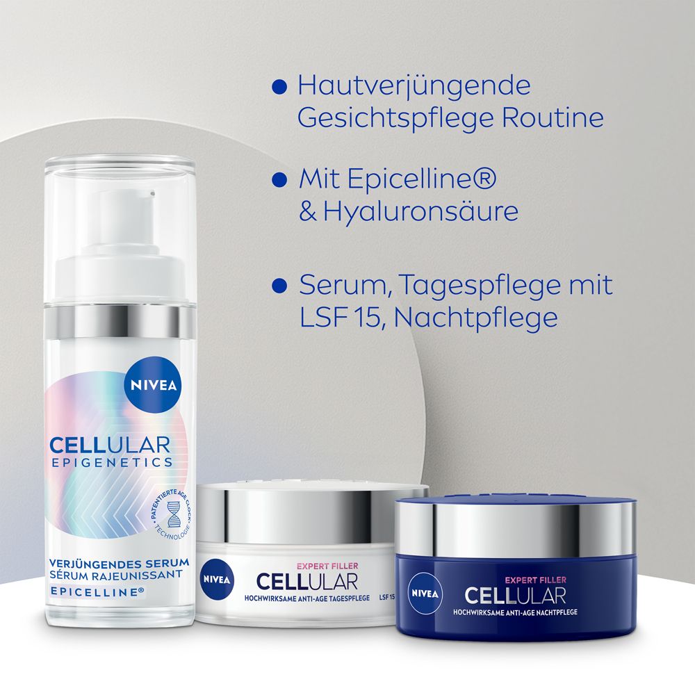 NIVEA CELLULAR Expert Filler Tag, Nacht & Verjüngendes Serum - Jetzt 5€ Rabatt mit dem Code nivea5*