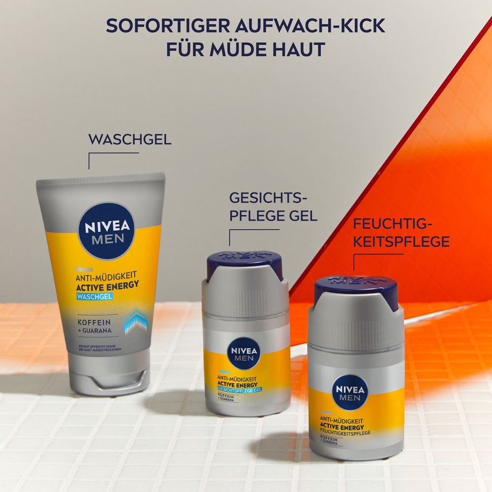 NIVEA MEN Active Energy Waschgel, Gesichtspflege Gel und Feuchtigkeitspflege.