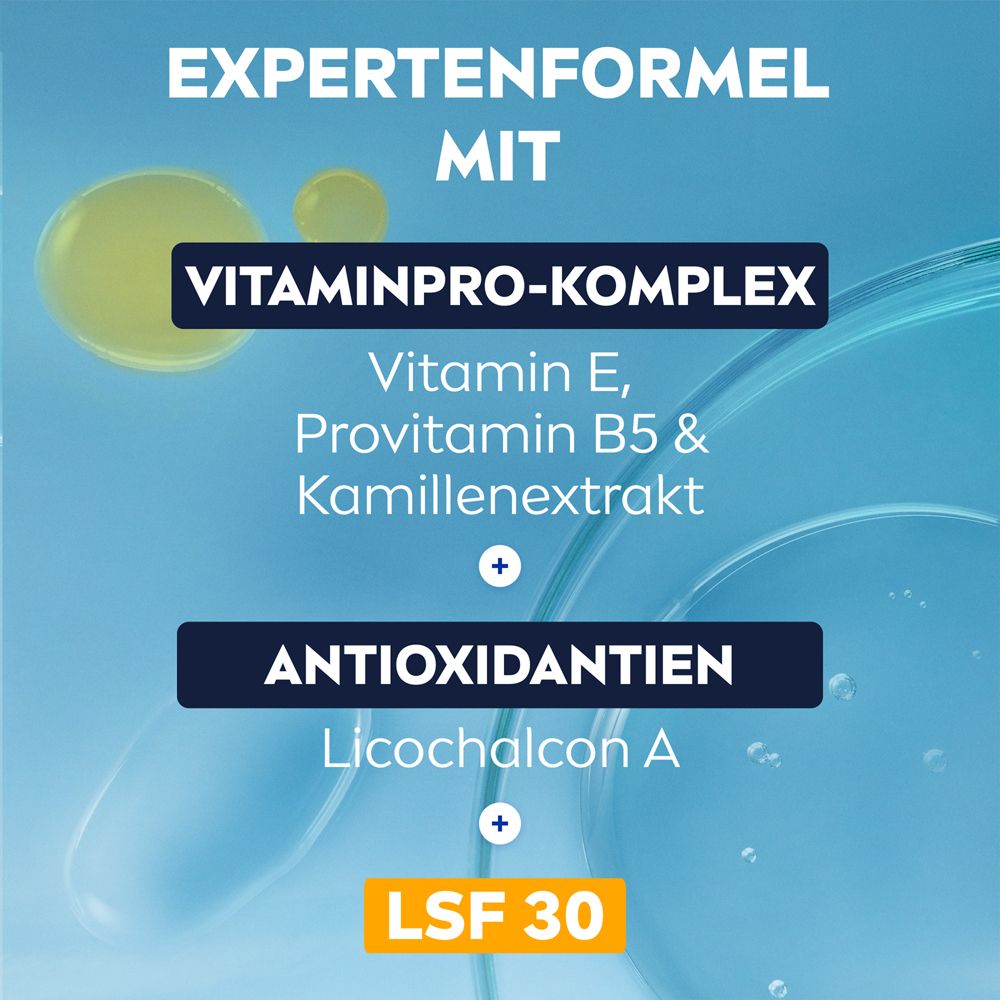 Nivea Men Sensitive Feuchtigkeits- und Schutzcreme LSF 30: Expertenformel mit VitaminPRO-Komplex und Antioxidantien.