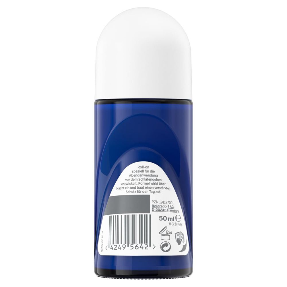Rückseite des Hidrofugal Forte Über Nacht Roll-ons mit Barcode und 50ml Angabe.