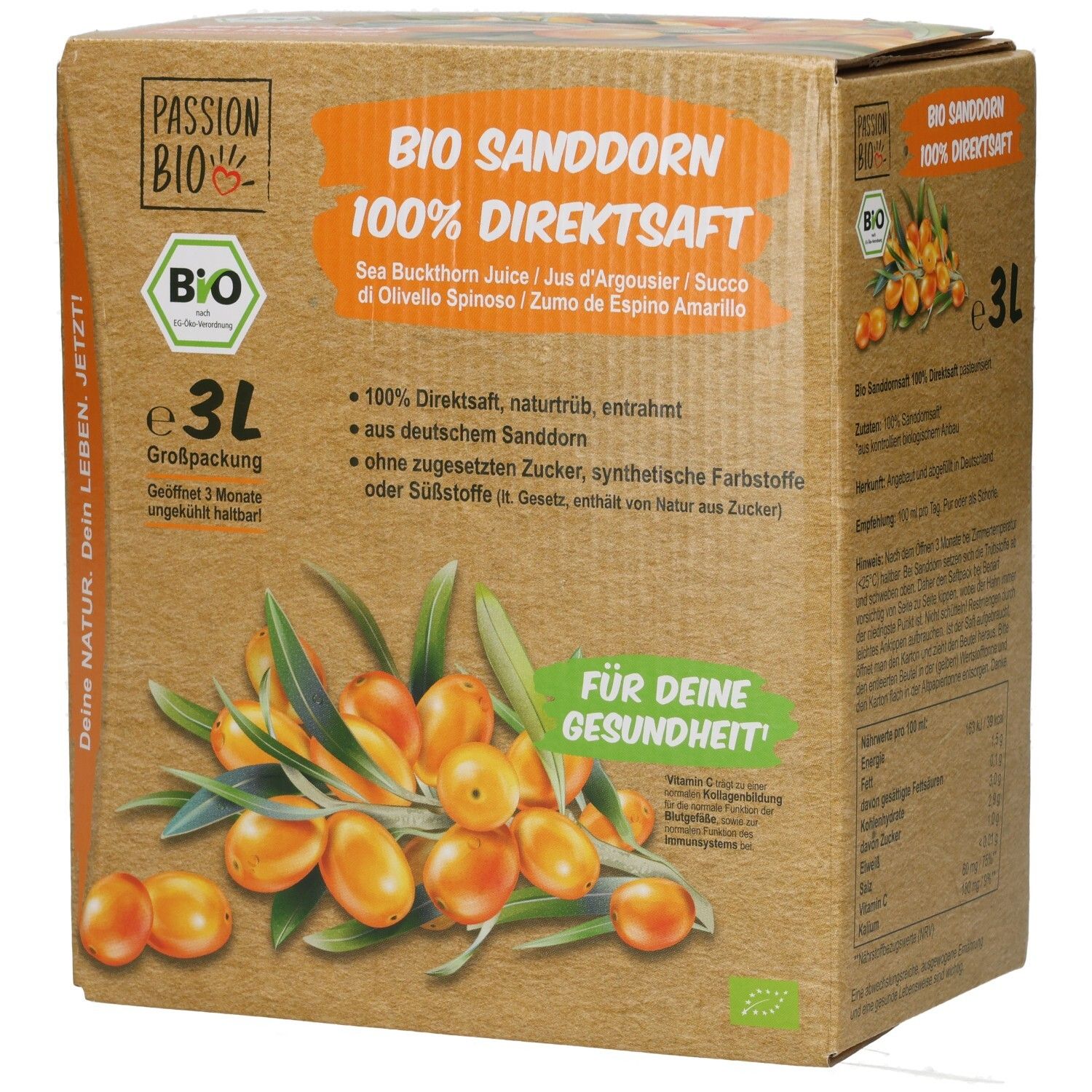 Sanddornsaft 3l BiB Bio 3 l Saft