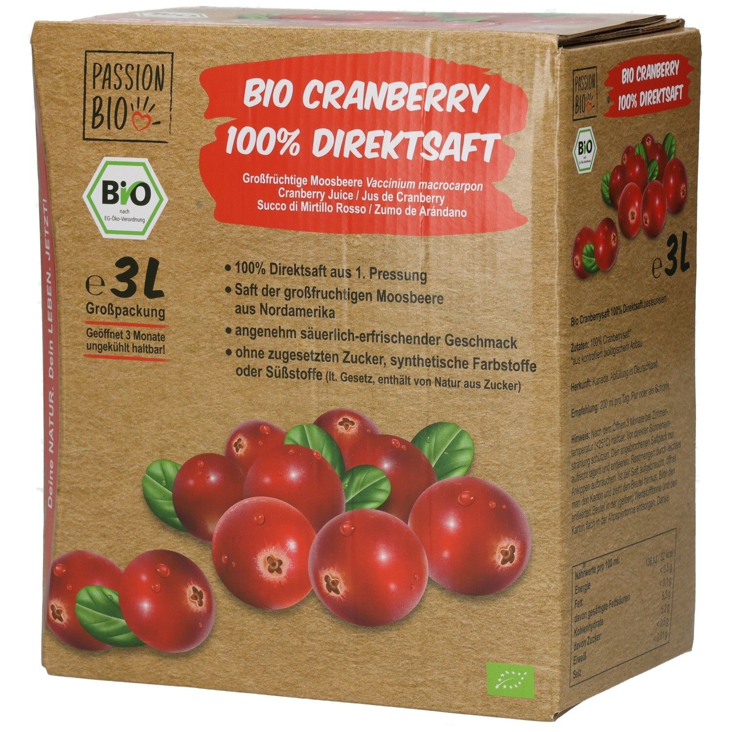 Cranberrysaft 3l BiB Bio 3 l Saft