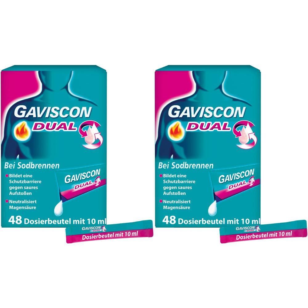 Gaviscon Dual 500/213/325 x2 2x48x10 ml Suspension zum Einnehmen