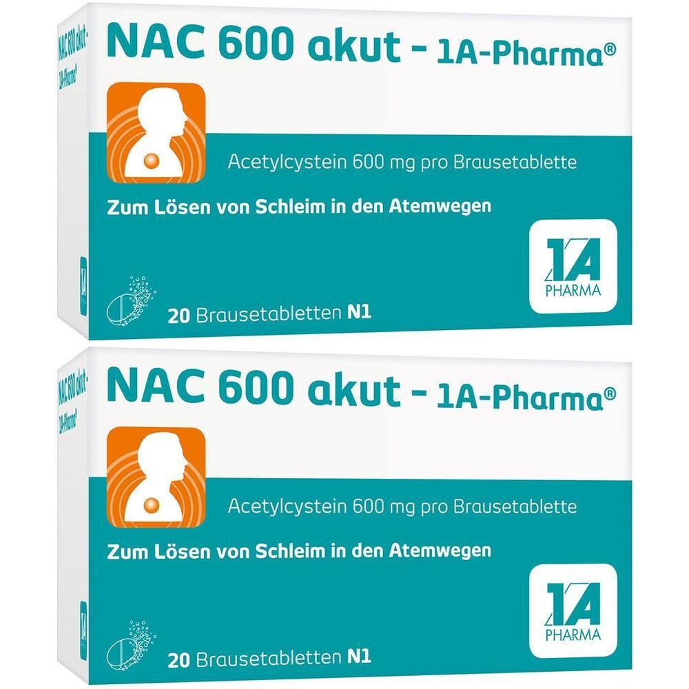 NAC 600 Akut 1A Pharma x2 2x20 St Brausetabletten